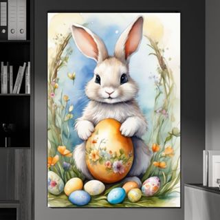 Quadros decorativos coelho da páscoa cesta de ovos coelhinho fofinho em Oferta na Shopee