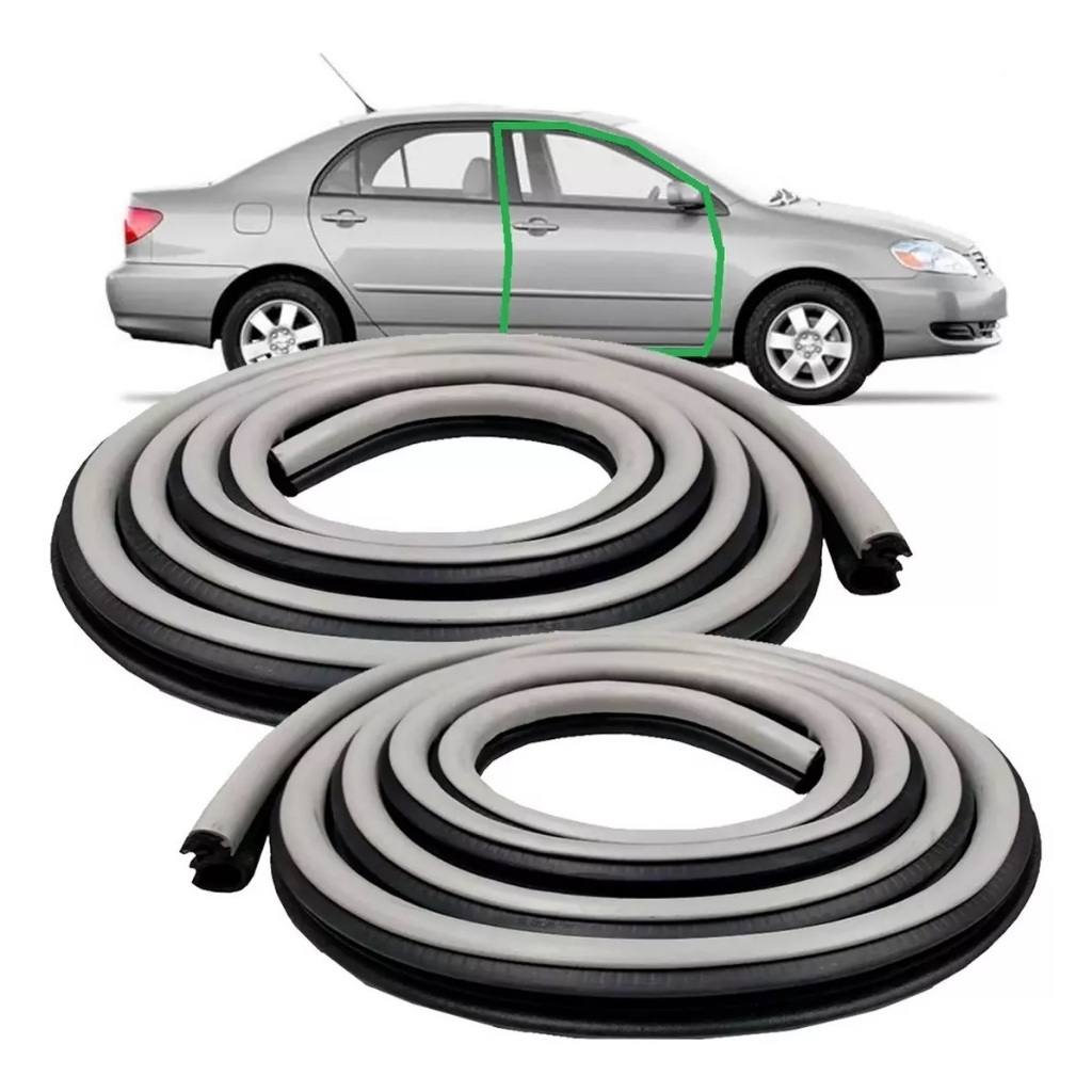 Par Borracha Vedação Porta Corolla Aba Cinza 2003 2004 2005 2006 2007 2008 em Oferta na Shopee