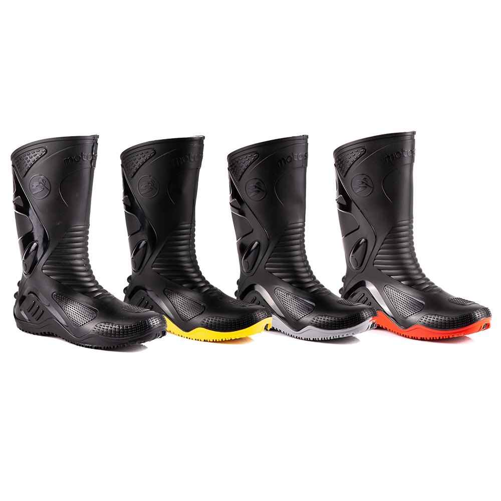 Bota Galocha Para Motociclista Motosafe Solado Amarelo 100% Impermeável Antiderrapante e Flexível em Oferta na Shopee