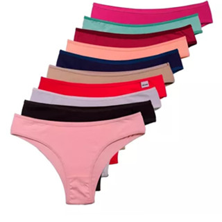 Kit 10 Calcinhas Tanga Calcinhas Conforto Feminina Microfibra Lisas/Estampadas