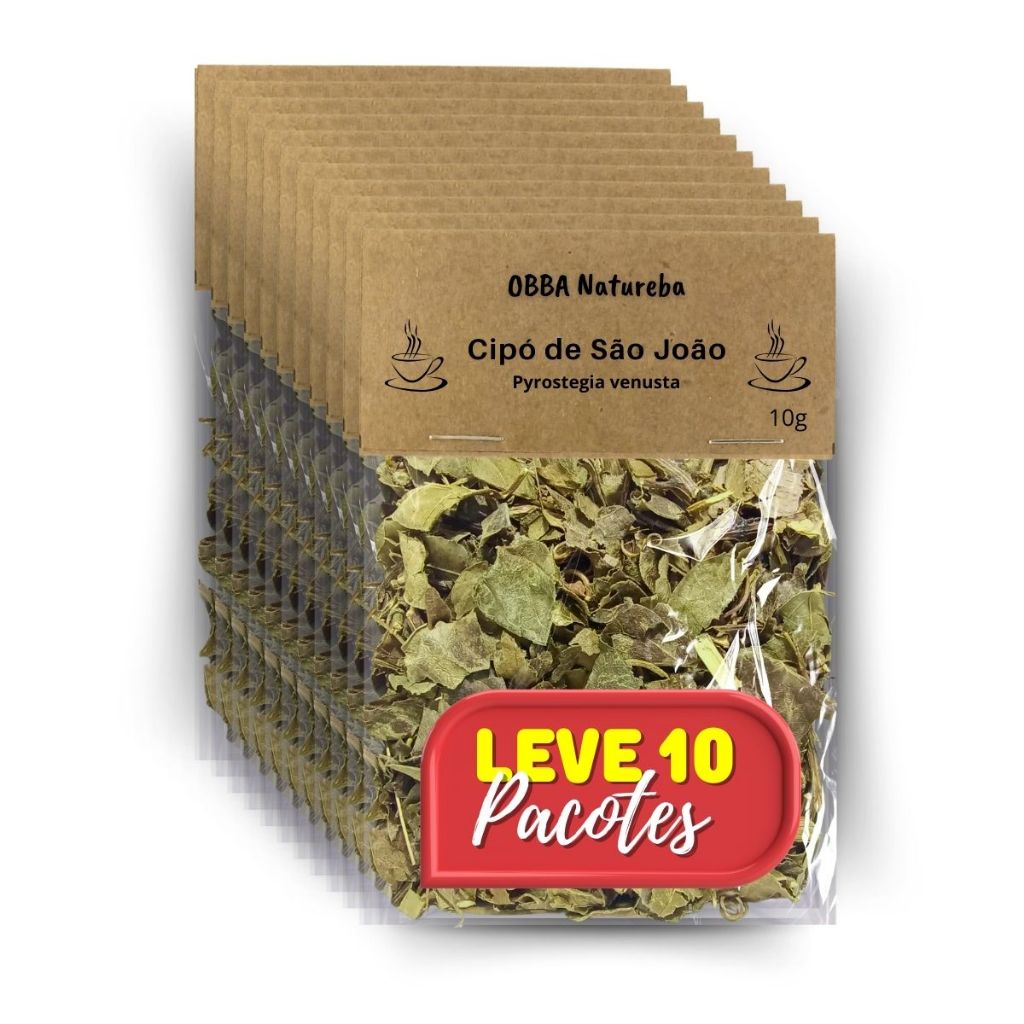 Kit 10 Chá de Cipo São João-Erva Pura de Alta Qualidade