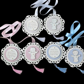 Escapulário de Porta Anjo da Guarda Santo Anjo /Azul/Branco/Rosa em Oferta na Shopee