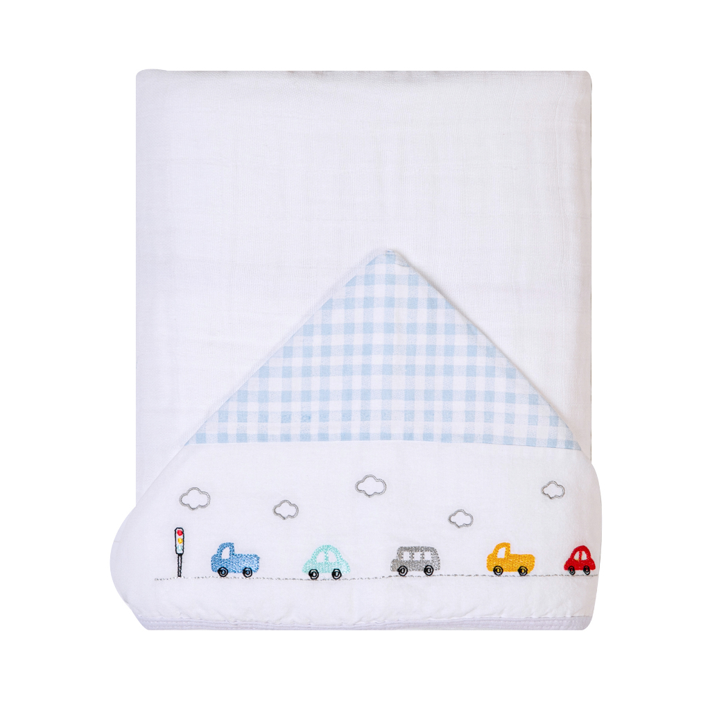 Toalha de Banho Soft Bebê Bordado Com capuz  Bordados Papi 90x75cm