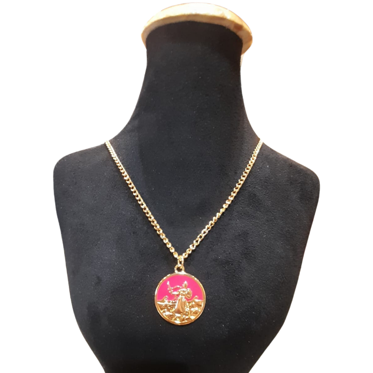 Colar de orixá - pingente orixás + corrente de aço banhada a ouro 18k.