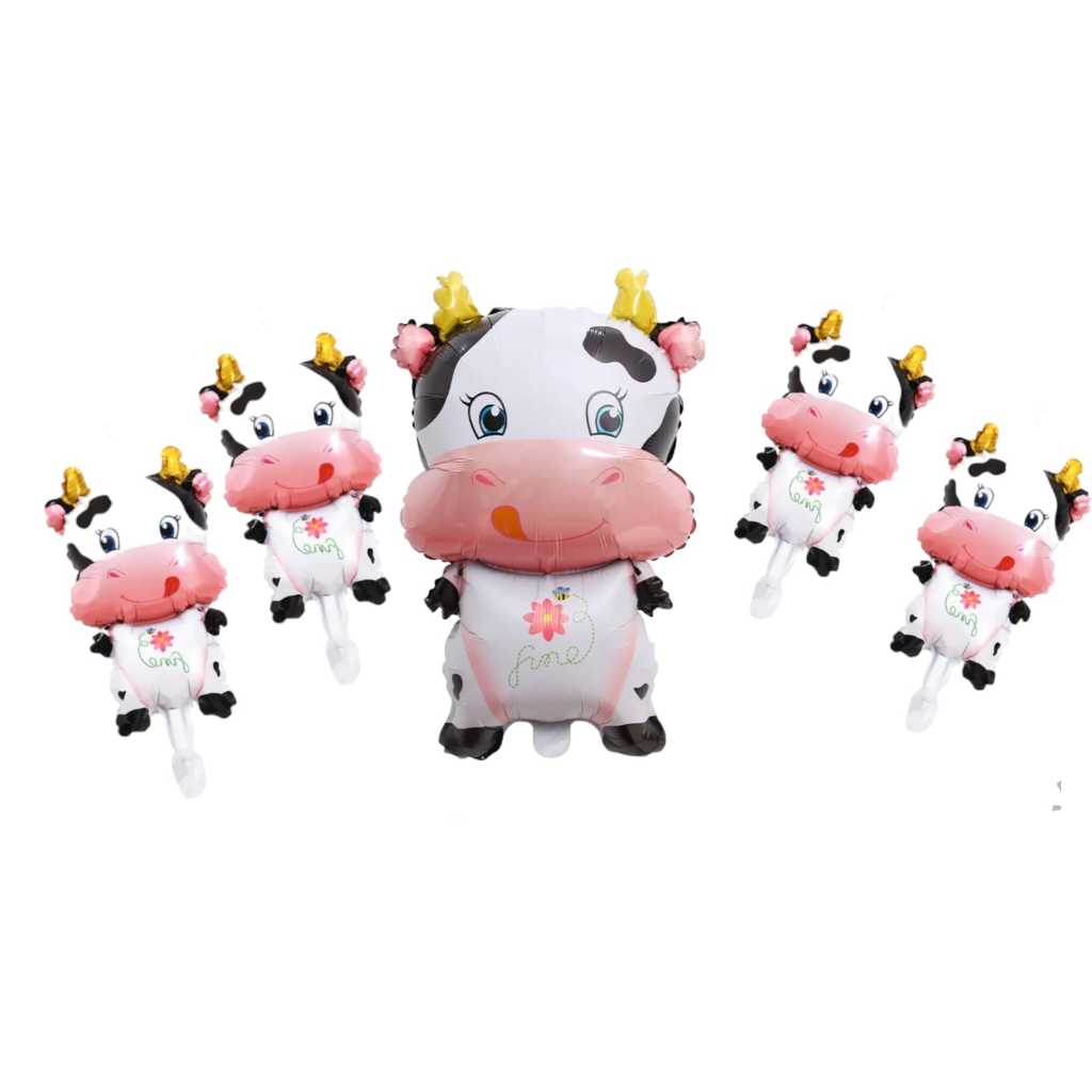 KIT 5 BALÃO METALIZADO VACA E VAQUINHAS FAZENDINHA em Oferta na Shopee