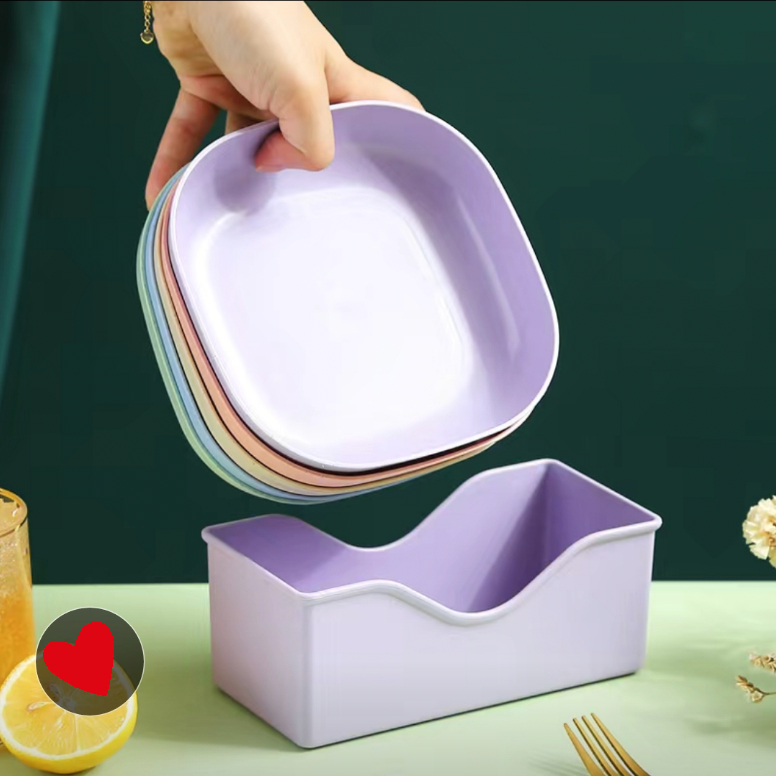 Kit Com 10/20/30 Pratos Plásticos Duros Reutilizaveis Com Suporte