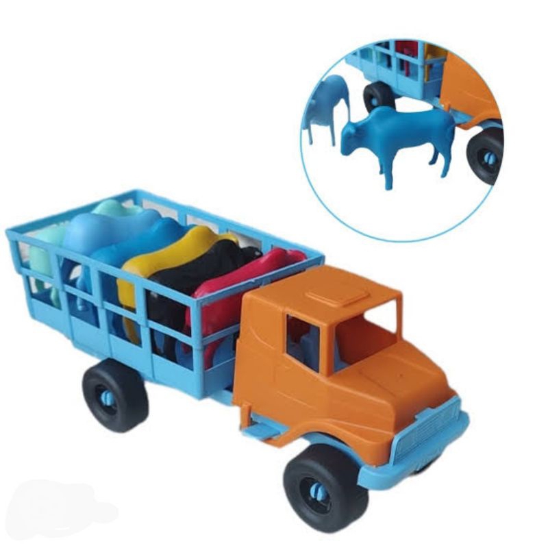 Caminhão boiadeiro caminhãozinho vaqueiro cavalinho brinquedo infantil fazendinha