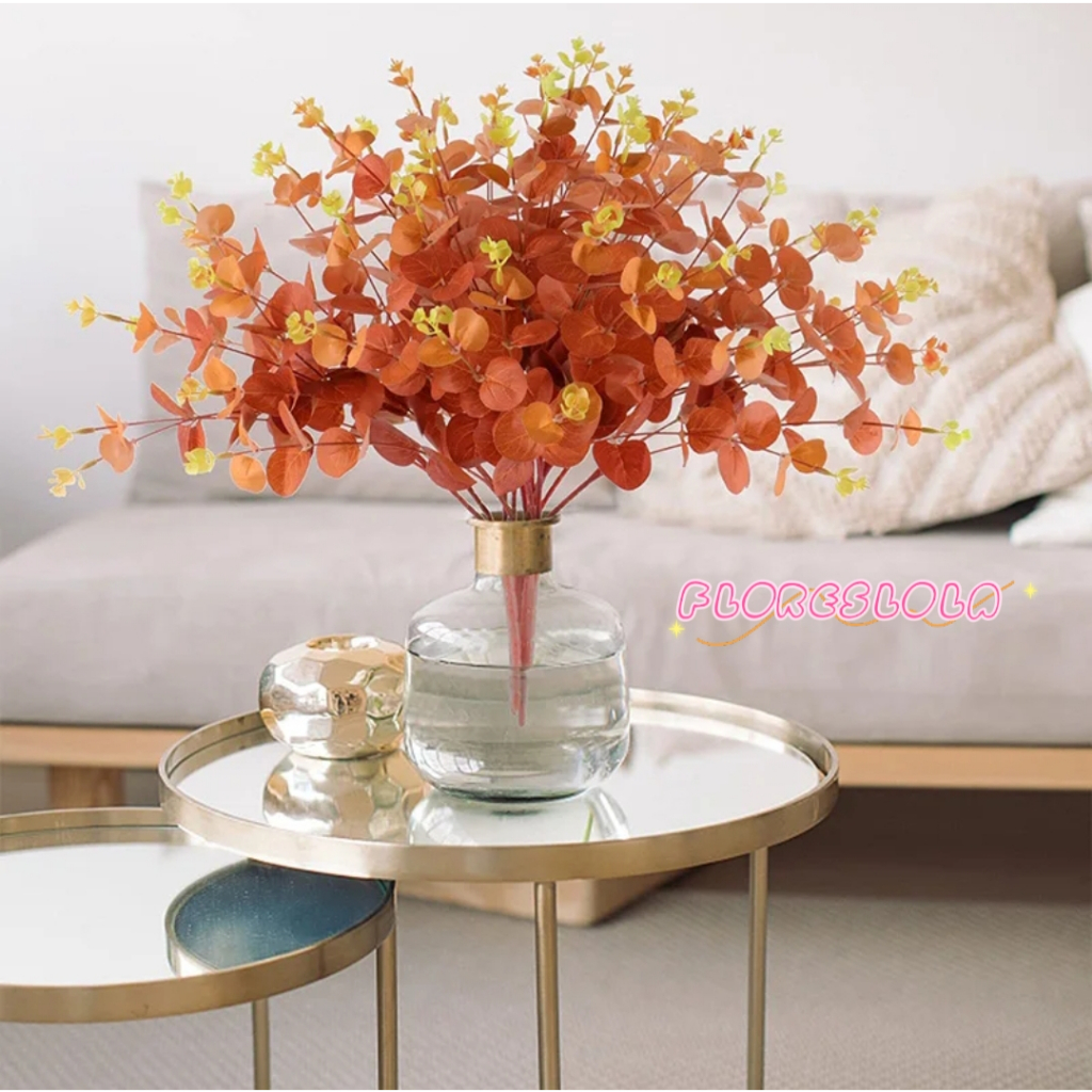 Buquê de Eucalipto artificial grande com 16 galhos ideal para arranjos e decoração de casamento, casa, festas e eventos em Oferta na Shopee