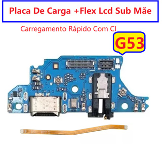 Placa De Carga + Flex Lcd Sub Placa Mãe Para Moto G53 Xt2335 Carga Turbo em Oferta na Shopee