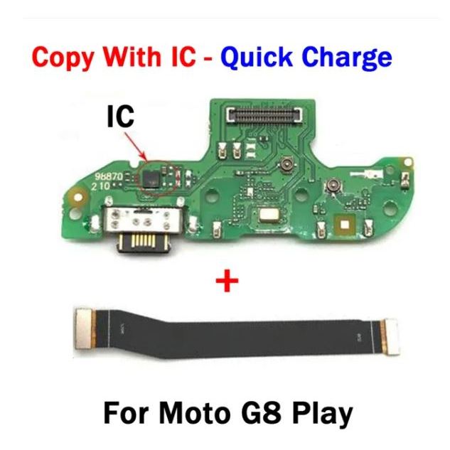 Placa De Carga + Flex Lcd Sub Placa Mãe Para Moto  G8 PLAY Versão "N"   G8 PLAY  Versão "M"