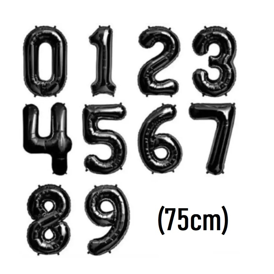 Balão Metalizado Número 75cm - Preto em Oferta na Shopee