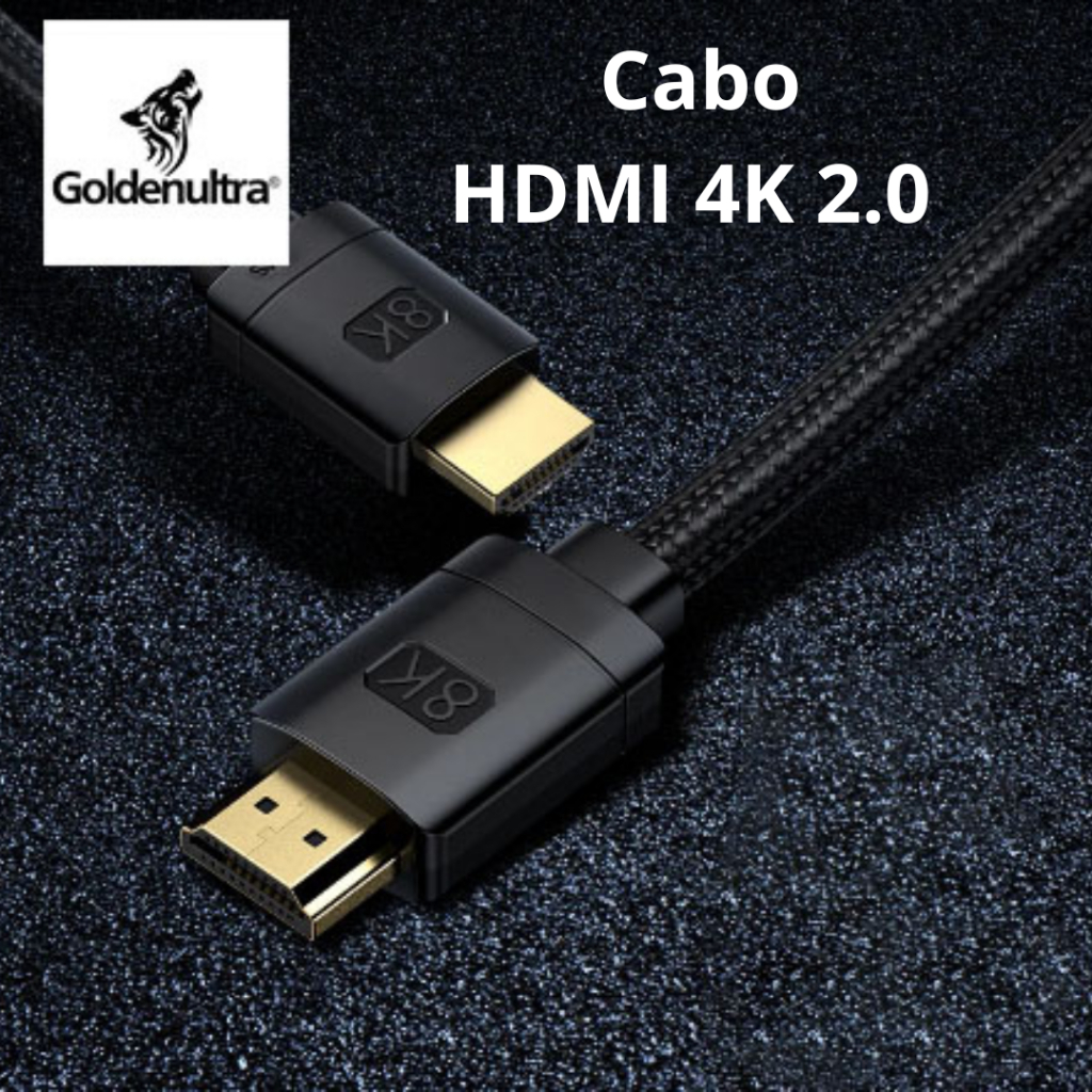 Cabo HDMI 4K 2.0 2m / 3m / 5m HDR GoldenUltra Banhado a ouro Monitor TV Video Game DVD em Oferta na Shopee