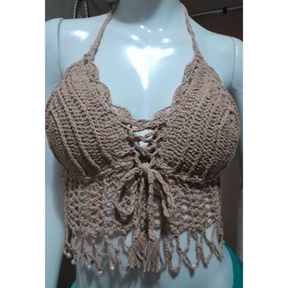 top cropped de crochê feito a mão