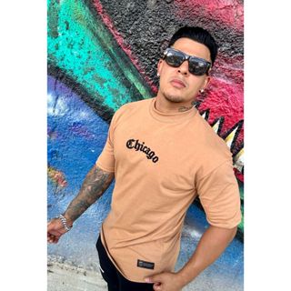 Camiseta Oversized Masculina Chicago Bordada