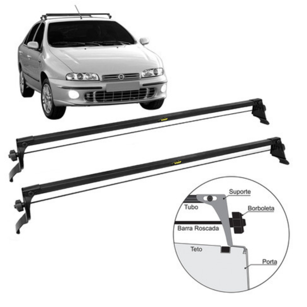 Rack Teto Bagageiro Marea 95 05 2008 Brava 99 00 01 02 2003