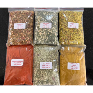 Kit Combo 15 Temperos e Condimentos com 30 gramas cada (total 450g ), embalagens ziplock
