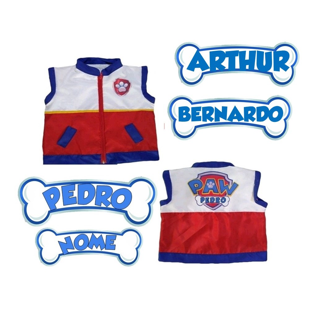 fantasia  patrulha canina rider colete personalizado.