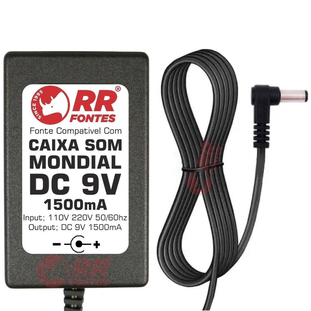 Fonte Carregador Dc 9v Para Caixa Mondial Thunder Vi Mco-06
