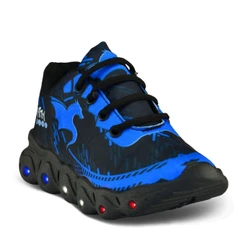 Tênis Led Infantil Casual Meninos 02 Preto Azul Subli Luzinha Lançamento