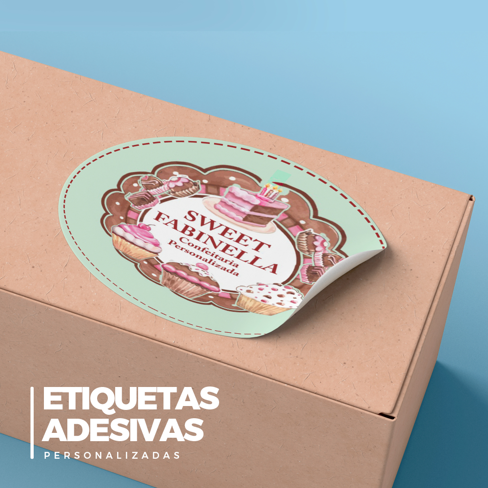 Etiquetas Personalizadas 6x6 Cm - 250/500/750/1000 Adesivos - Corte Especial - Vinil Alta Qualidade