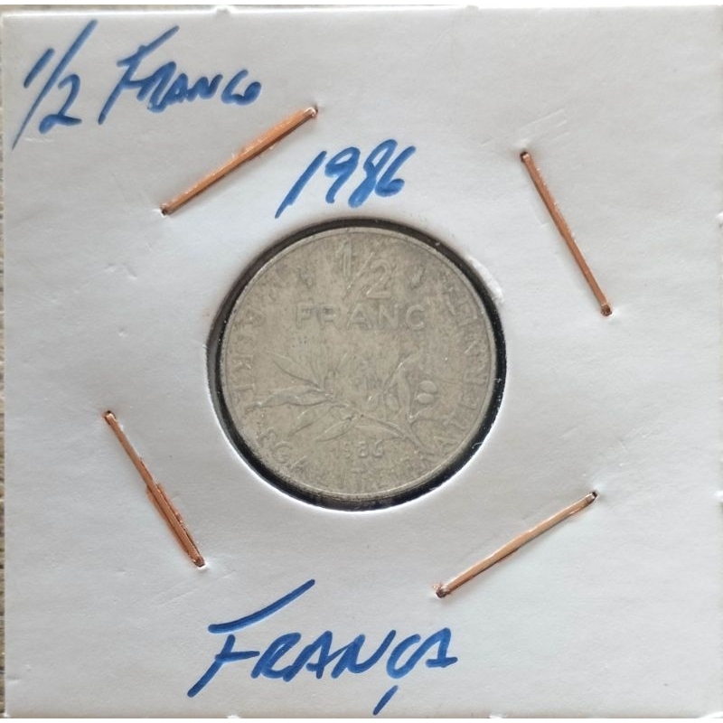 Moeda França 1/2 francos 1986