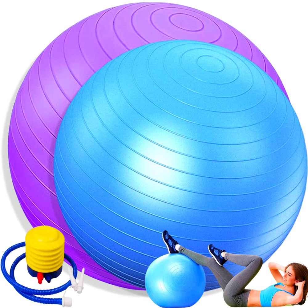 Kit 2 Bola Pilates Suiça Yoga Fisioterapia Ginástica 65 55cm