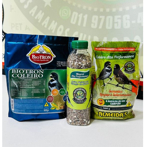 KIT - 1 COLEIRO ALTA PERFORMANCE + 1 BIOTRON COLEIRO + 1 GRIT MINERAL ALTA PERFORMANCE