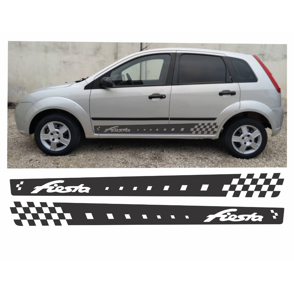 Adesivo Faixa Lateral Fiesta Serve P/ Fiesta Ford  Hatch Sedan