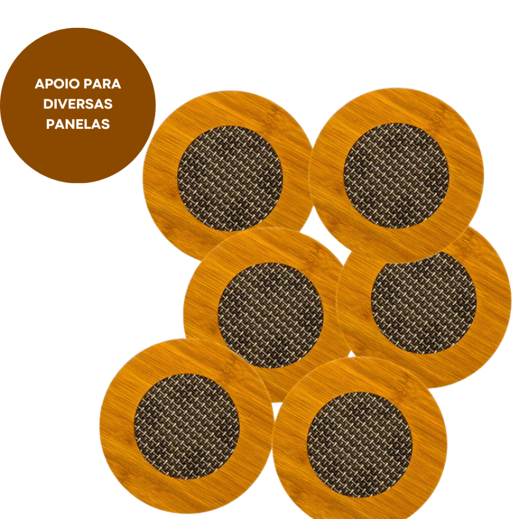 Kit De Descanso De Panela Redondo Bambu Apoio de Panelas e Refratários em Oferta na Shopee
