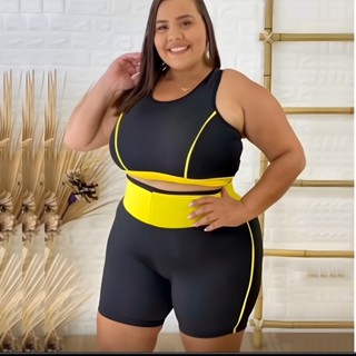 Conjunto Feminino de Bermuda e Top Plus Size G ao EXGG Modelo Curve