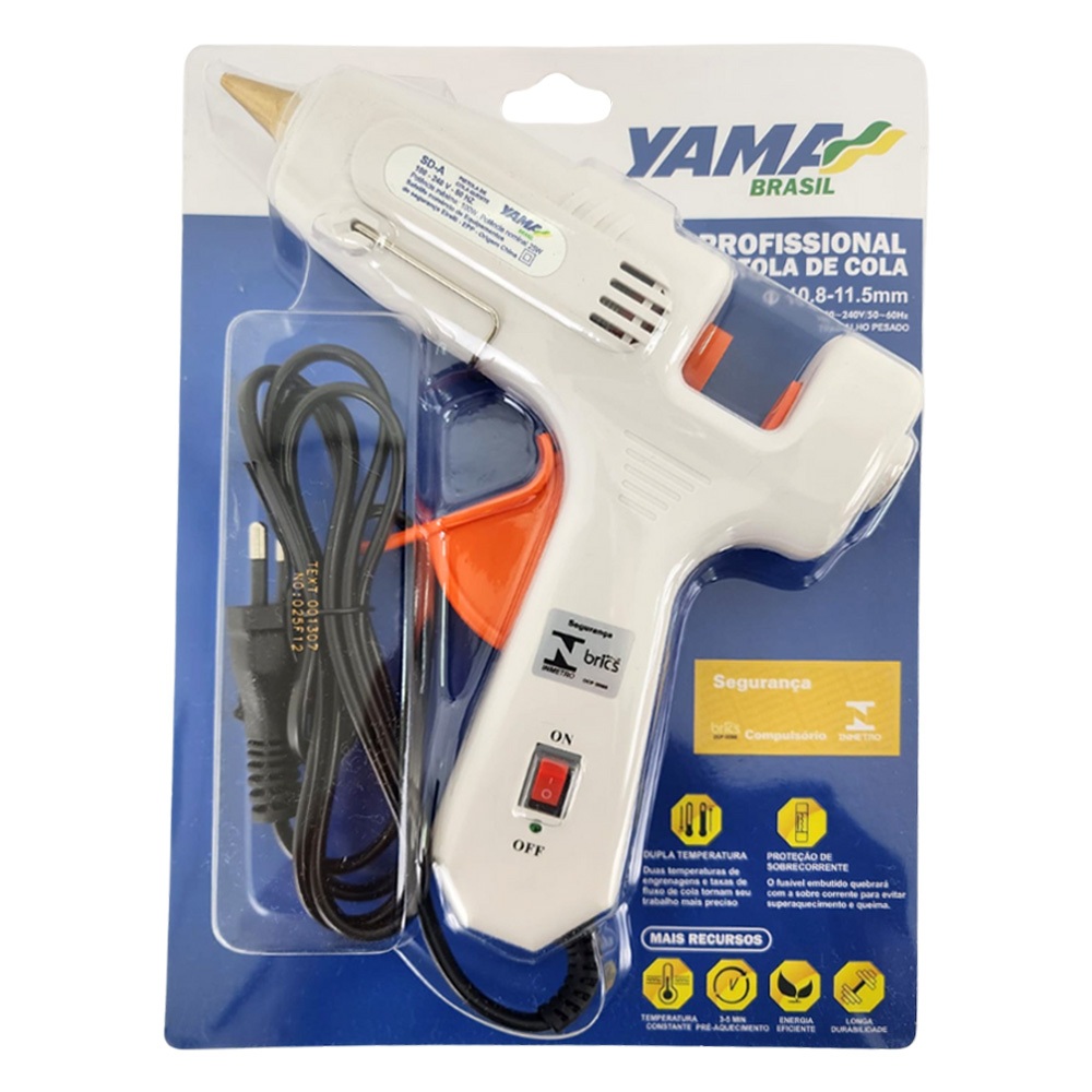 Pistola Aplicadora de Cola Quente Grande Yama 100w Bivolt Bico Removível - SD-A (Bastão Grosso)