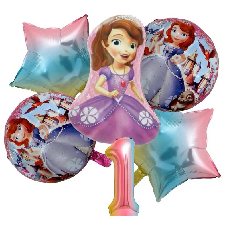kit C/5 Balões Metalizado Princesa Sofia+Numero 70Cm em Oferta na Shopee