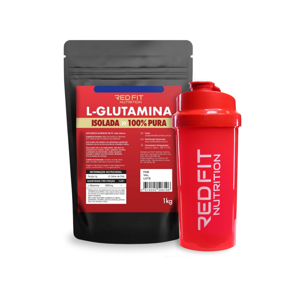 L-Glutamina 1Kg - 100% Pura Importada C/ Laudo - Red Fit Nutrition