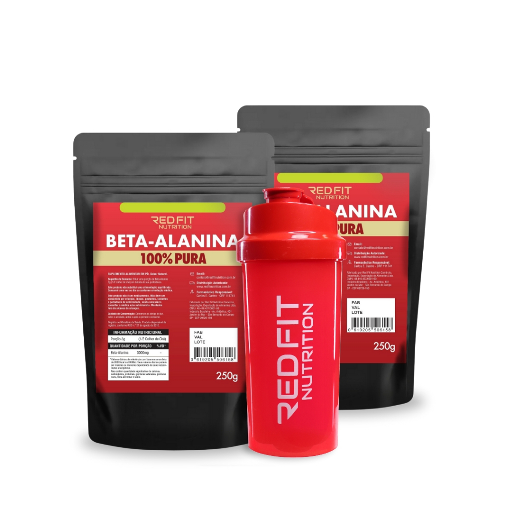 Suplemento em Pó Red Fit Nutrition Kit Beta-Alanina 1Kg Pura Importada C/ Laudo ( 02x Packs 500g )