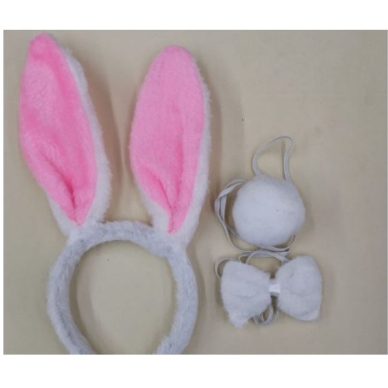 Kit Arco De Coelho Com Rabinho e Gravata Festa Fantasia - 2Cores