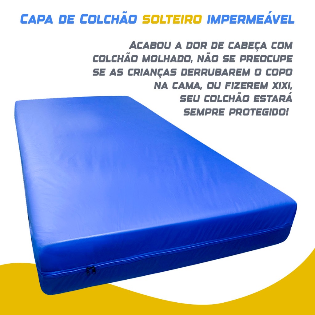 Capa de Colchão Solteiro Impermeável Napa emborrachada Promoção em Oferta na Shopee