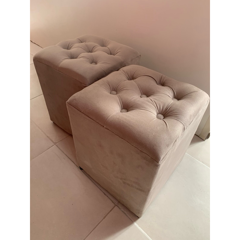 Puff puffe Elegance Quadrado Bege