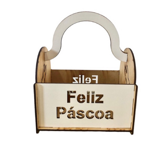 Cesta de Páscoa - Cesta de madeira mdf - Páscoa 2024
