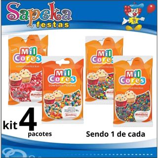 Kit confeitos figuras 4 (quatro) unidades de 50g Mavalério em Oferta na Shopee