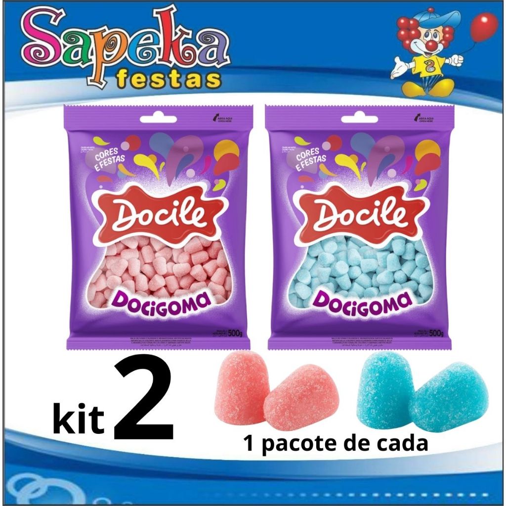 Kit 2 (duas) Goma sino cor Azul ou Rosa 500g cada.