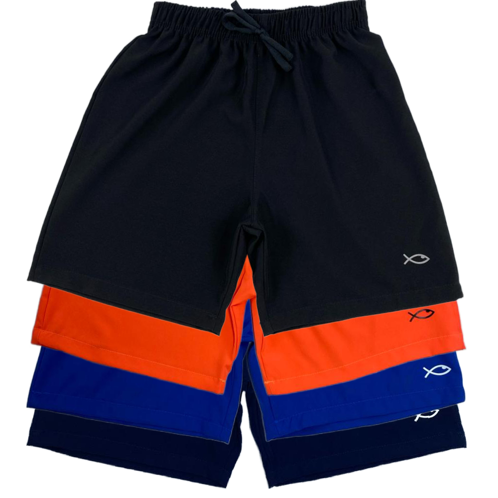 kit 03 Bermudas tactel premium com Elastano infantil juvenil menino praia verão