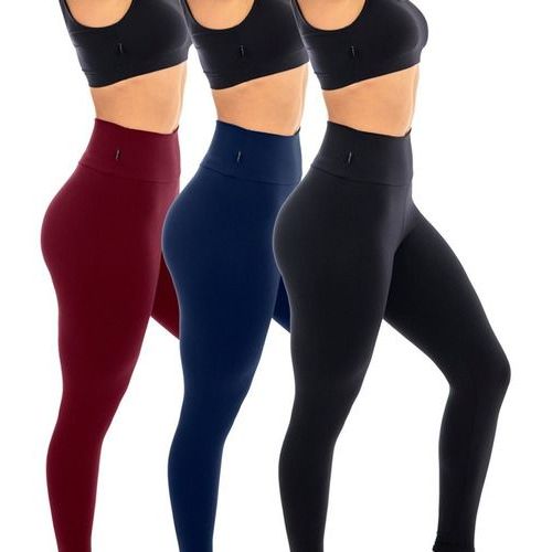 Kit 3 calça legging flanelada peluciada grossa calça térmica elástico na cintura