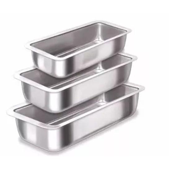 Forma de pao assadeira de bolo ingles 3 peças kit pão