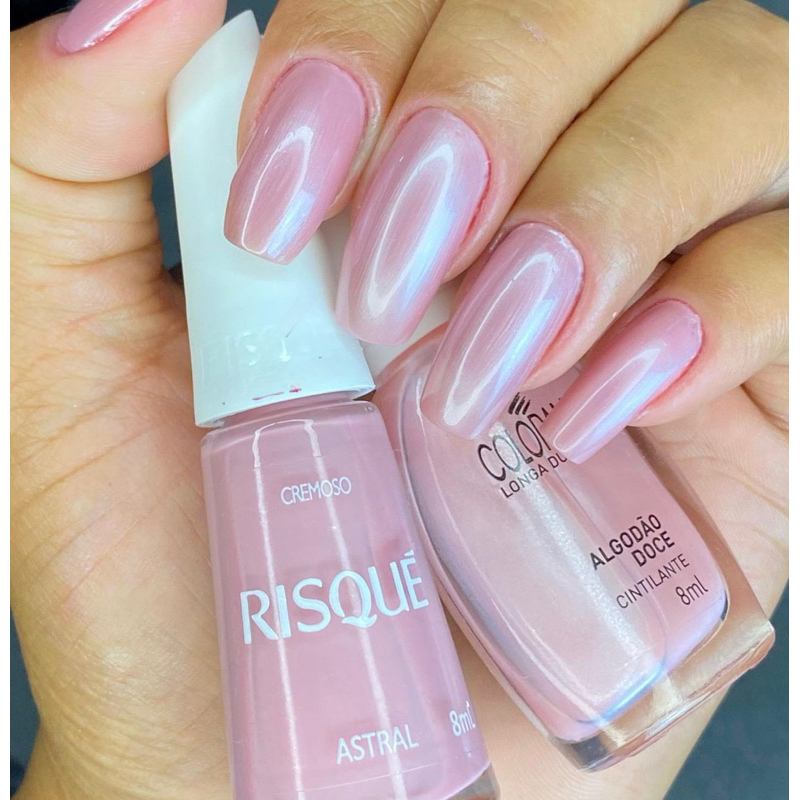 Kit 2 Esmalte Risque Astral e Colorama Algodão Doce em Oferta na Shopee