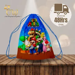 Mochilinhas sacolinha19x28cm Super Mário Game kit festa de aniversário Infantil (envio rápido)