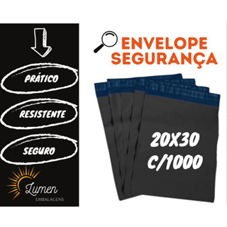 1000 Envelope de Segurança Plástico Preto  20x30  Envelope Ecommerce, Saco Ecommerce, Saco correio, Saco Inviolável em Oferta na Shopee