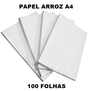 Papel Arroz Branco A4 - Pacote com 100 Folhas