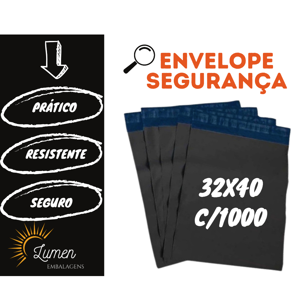 1000 Unid. Envelopes Ecommerce 32x40 -  Saco Embalagem Para Correio Ecommerce - Envelope Segurança em Oferta na Shopee