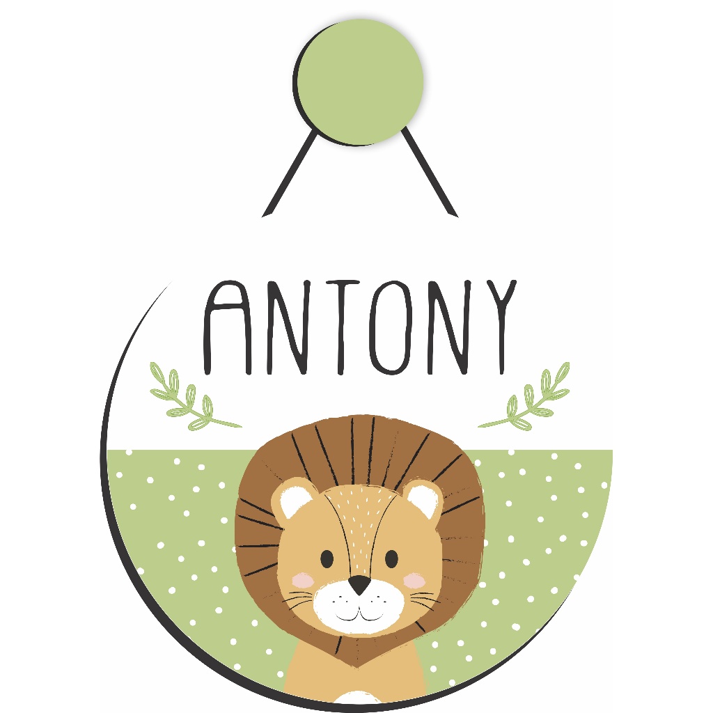 Enfeite Porta Maternidade Leão, leãozinho, Safári, folhas - Nome personalizado -  GUIRLANDA.