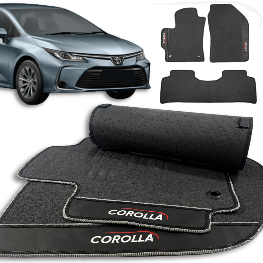 Tapete Corolla 2020 a 2024 2025 Emborrachado Luxo Pronta Entrega Impermeável Premium 3 Peças Preto! em Oferta na Shopee
